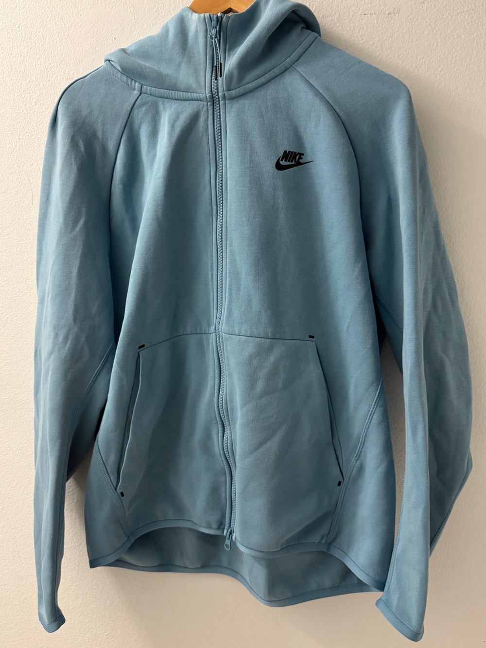 Nike Tech Sky Blue Full-Zip Hoodie with Hood